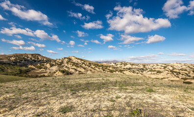 countryside landscape inside the Badlands National Park, Basilicata, Italy