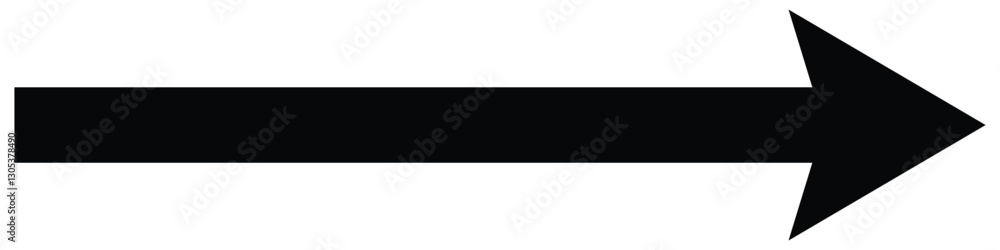 Poster black long arrow vector, silhouette. long arrow icon. vector set of trendy long arrow pointing right
