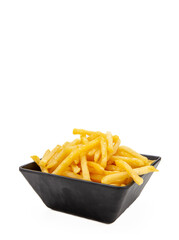 French fries, onion rings, nuggets, snacks, appetizers, hors d'oeuvre plate, black plate