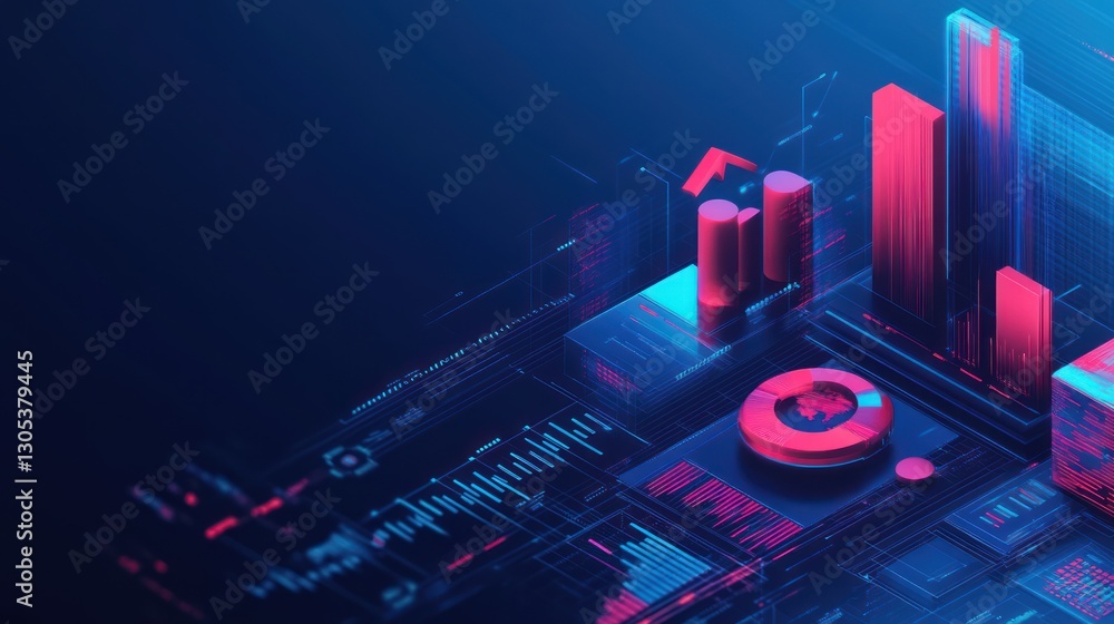 Poster abstract digital graphic data visualization