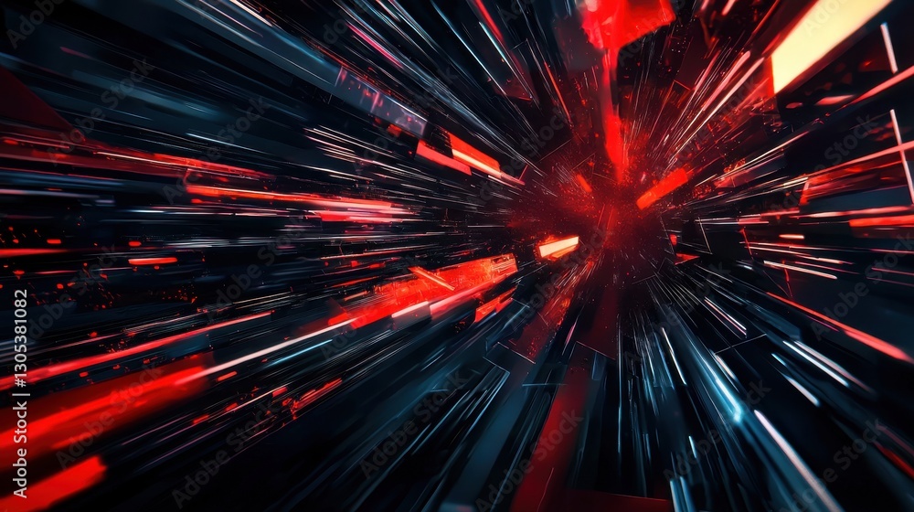 Poster abstract digital art dark background it has futuristic speed action lines animation