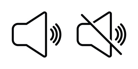 Speaker icon, volume icon, silent icon, mute icon, sound icon
