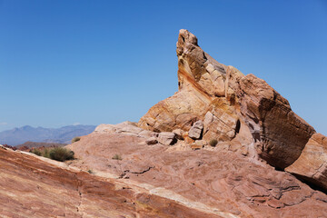 Rock formations in the Nevada desert.