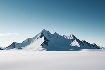 Fototapeta premium mountains covered in snow with a blue sky in the background