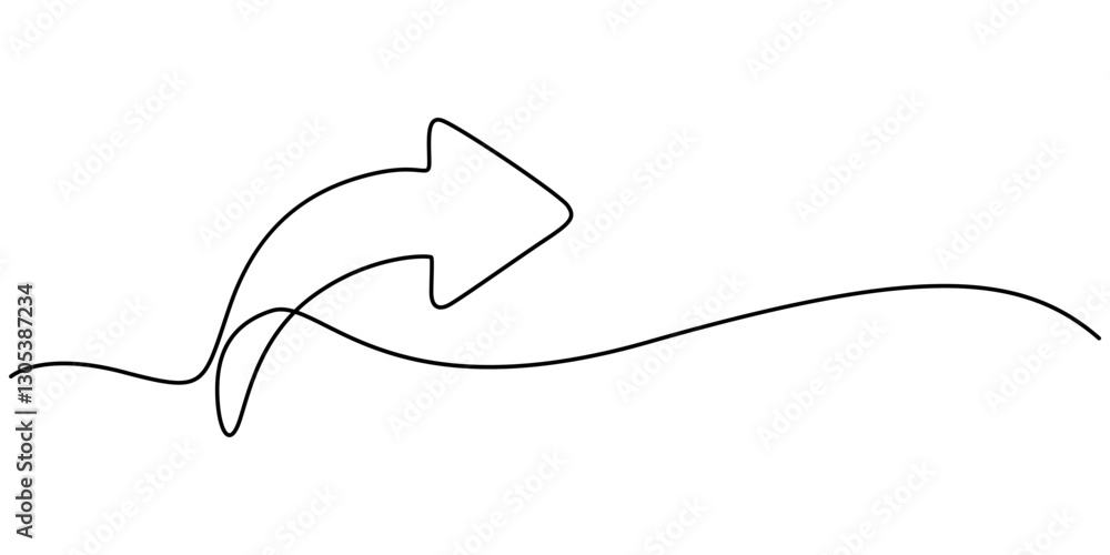 Poster arrow one line drawing, arrow symbol continuous line icon, continuous line drawing of horizontal dou