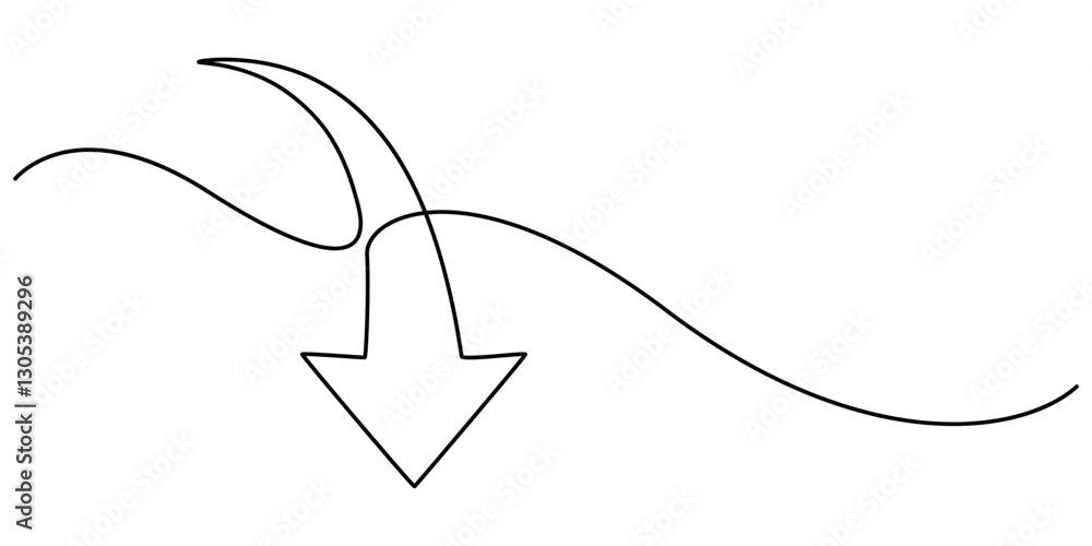 Poster arrow one line drawing, arrow symbol continuous line icon, continuous line drawing of horizontal dou