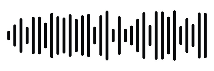 Sound wave or voice message icon. Music waveform, track radio play. Audio equalizer line. Vector illustration. EPS 10
