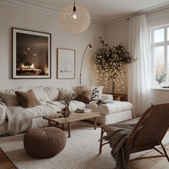 Interior design showing cozy living space with furniture and decor