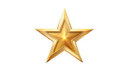 Obraz premium Gleaming Gold Star Emblem with Transparent Background for Award-Winning Designs