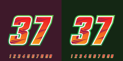 Racing number 73, starting racing number, sports jersey racing number