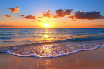 Naklejka premium gulf of california autumn sunset wave currents