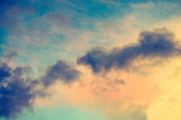 Obraz premium Stormy Cloudscape. blue and gray clouds. Cloud in the background. Phone or desktop wallpaper.