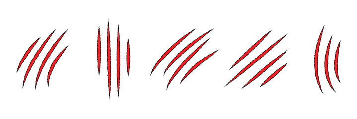 Cat scratch icon. Realistic Animal claws marks. Animal Claw scratches icons set vector.