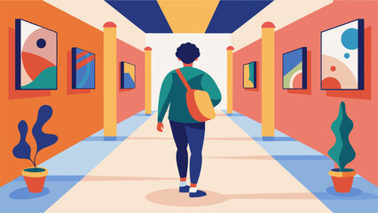 Walking through the gallery I couldnt help but feel a sense of pride for the school and its dedication to promoting creativity and selfexpression.. Vector illustration