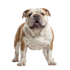 Obraz premium Adorable English Bulldog with a wrinkled face and stocky body exuding playfulness and affection Ideal for pet lovers