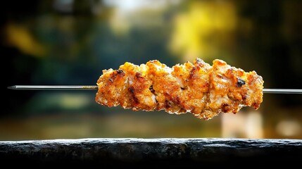 Delicious Grilled Chicken Skewer Cooked to Perfection with Smoky Flavor and Juicy Texture