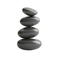 Zen Stones: A simple stack of smooth stones promotes relaxation and harmony. The gray tones emphasize balance and serenity in a clean composition.