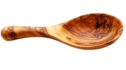 Handcrafted Olive Wood Spoon with Unique Grain Patterns and Smooth Finish, Ideal for Culinary Use and Kitchen Decor, Natural and Eco-Friendly Kitchenware