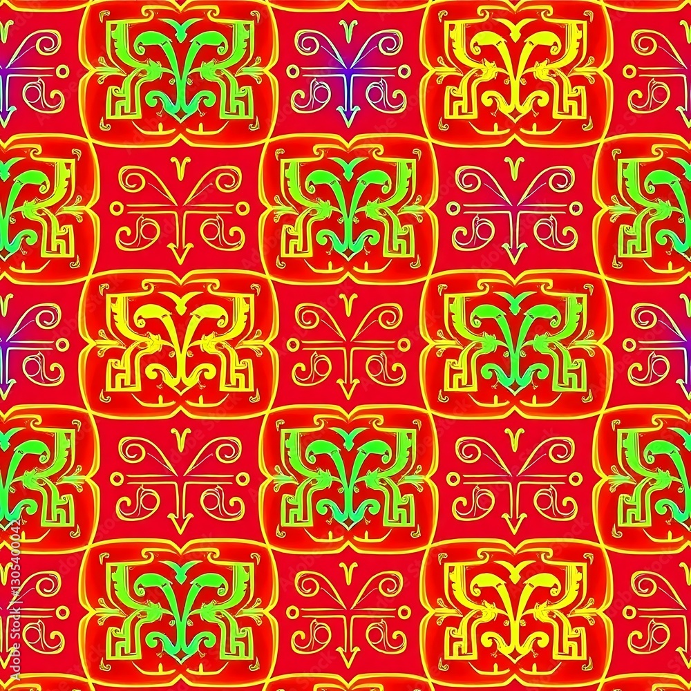 Poster ornamental pattern in bold colors: a vibrant display of artistic and intricate patterns. the repeati