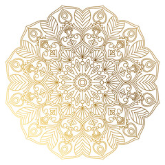 Luxury golden mandala lines, vintage abstract flowers