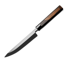 Professional chef knife with a sleek design and a sturdy wooden handle for optimal cutting performance in culinary tasks and food preparation