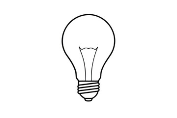 Obraz premium Electric Bulb outline vector illustration.