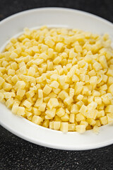 mozzarella cheese for pizza grated cheese fine fresh tasty food dish delicious gourmet food background on the table rustic food top view copy space