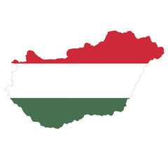Hungary flag on the map