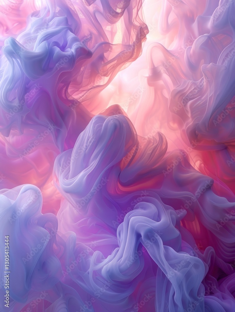 Aufkleber soft vapor-like patterns create an organic movement in a dreamy pastel cloudscape filled with moody 