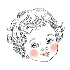 Cupid angel. Art detailed illustration. Vintage engraving.