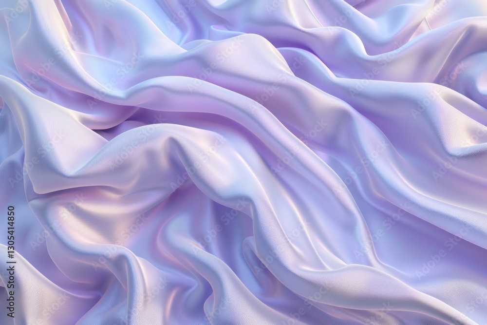 Poster smooth lavender satin with gentle folds and blended hues creates a luxurious texture illuminated by 