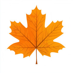 Fototapeta premium vibrant orange maple leaf with detailed veins, symbolizing autumn beauty and change. Perfect for seasonal themes and nature inspired designs