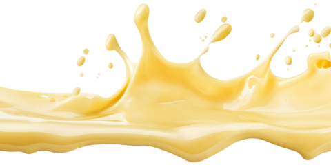 Delicious melted cheese splash cut out, on white or transparent background