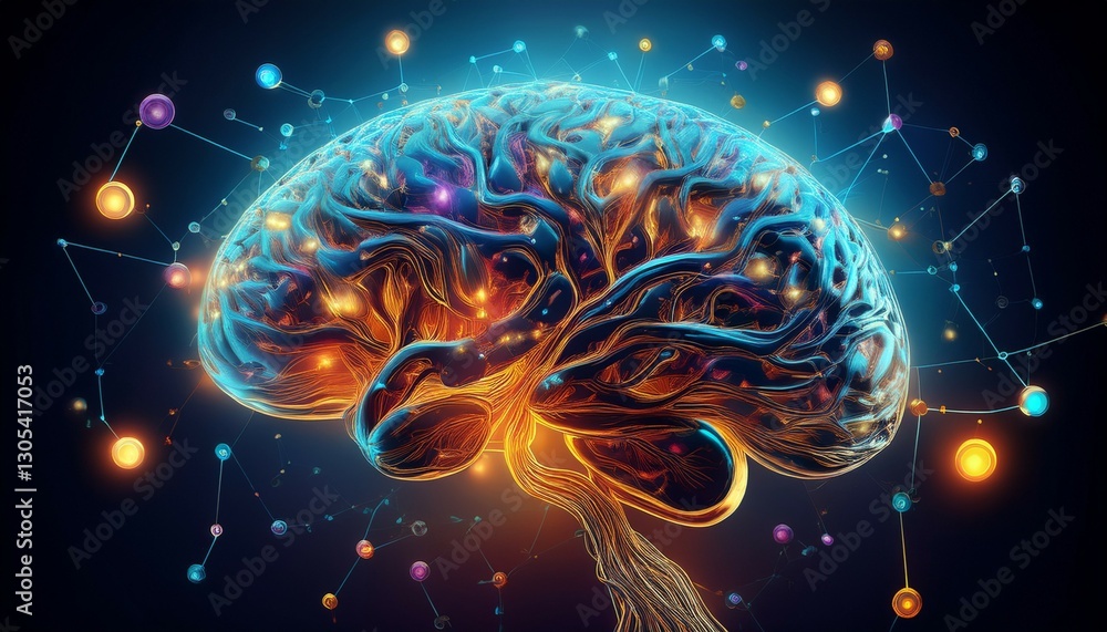 Wall mural absolute realism of brain network generative ai