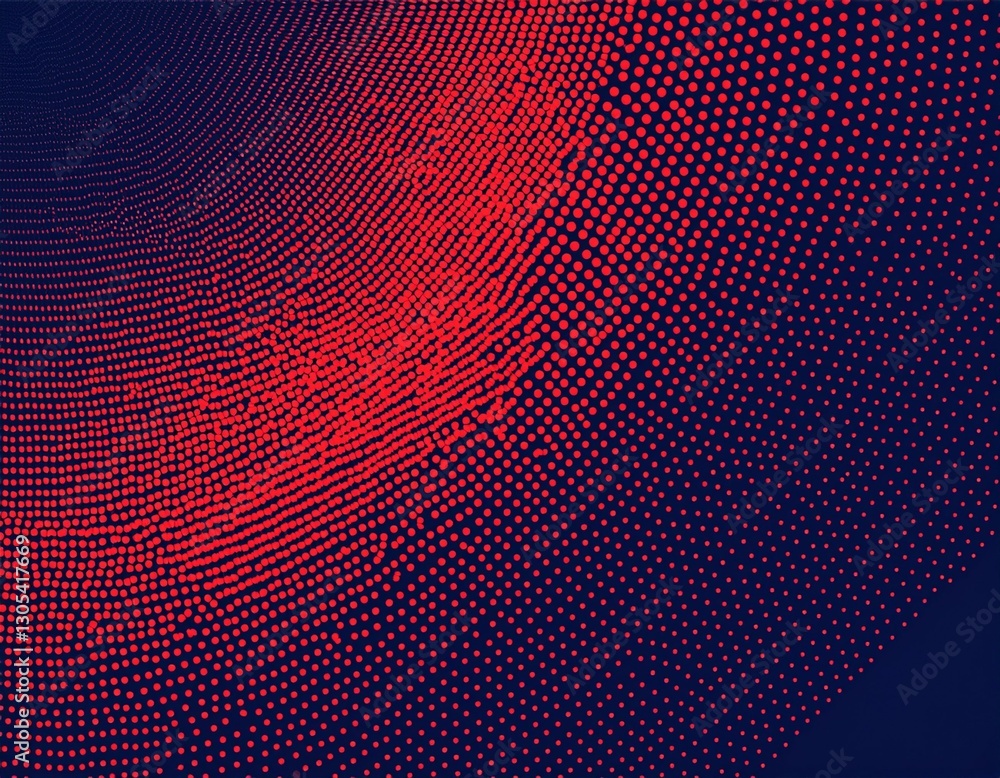 Wall mural red and blue halftone texture background with dots illustration abstract dotted backdrop design in r