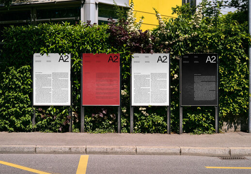 Mockup Of Four Customizable A2 Posters By Hedge