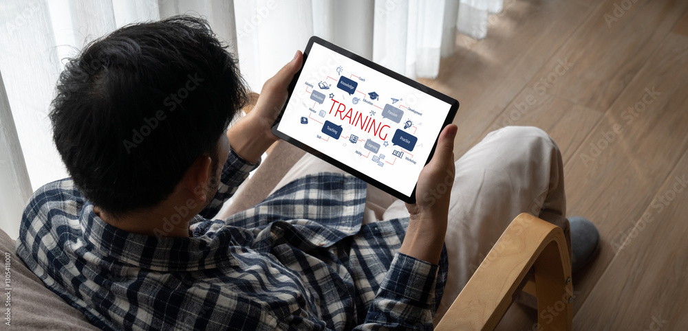 Poster e-learning website with sofware for student to study online on the internet network snugly
