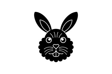 Obraz premium creative unique black silhouette rabbit face close up concept icon