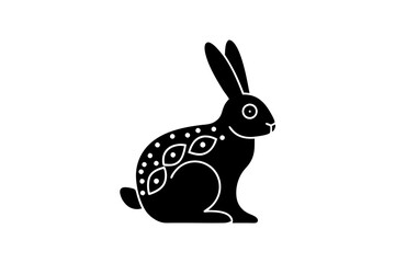 unique black sitting rabbit icon