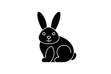 unique black sitting rabbit icon