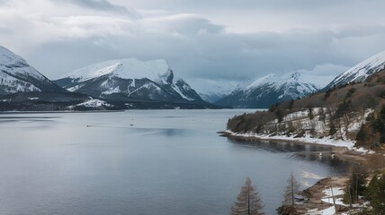 Naklejka premium Winter View from the Seaside