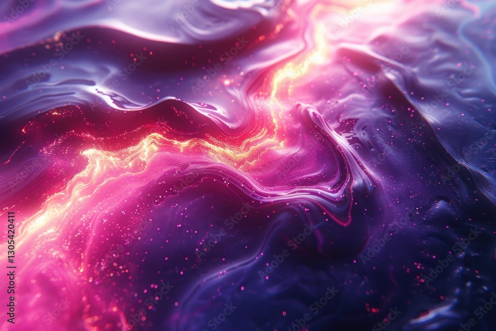 Poster neon colors swirl together, creating a mesmerizing motion with intricate textures under soft lightin