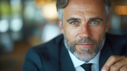Fototapeta premium Professional Middle-Aged Man in Suit with Confident Expression