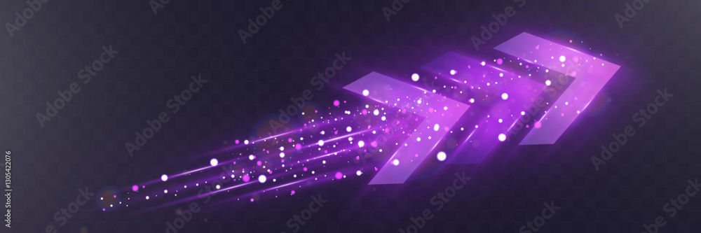 Poster futuristic speed background with glowing arrows and motion blur. digital abstract technology concept