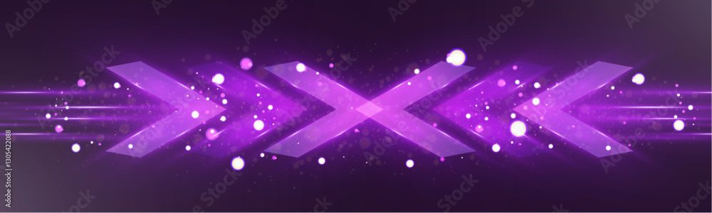 Poster futuristic speed background with glowing arrows and motion blur. digital abstract technology concept