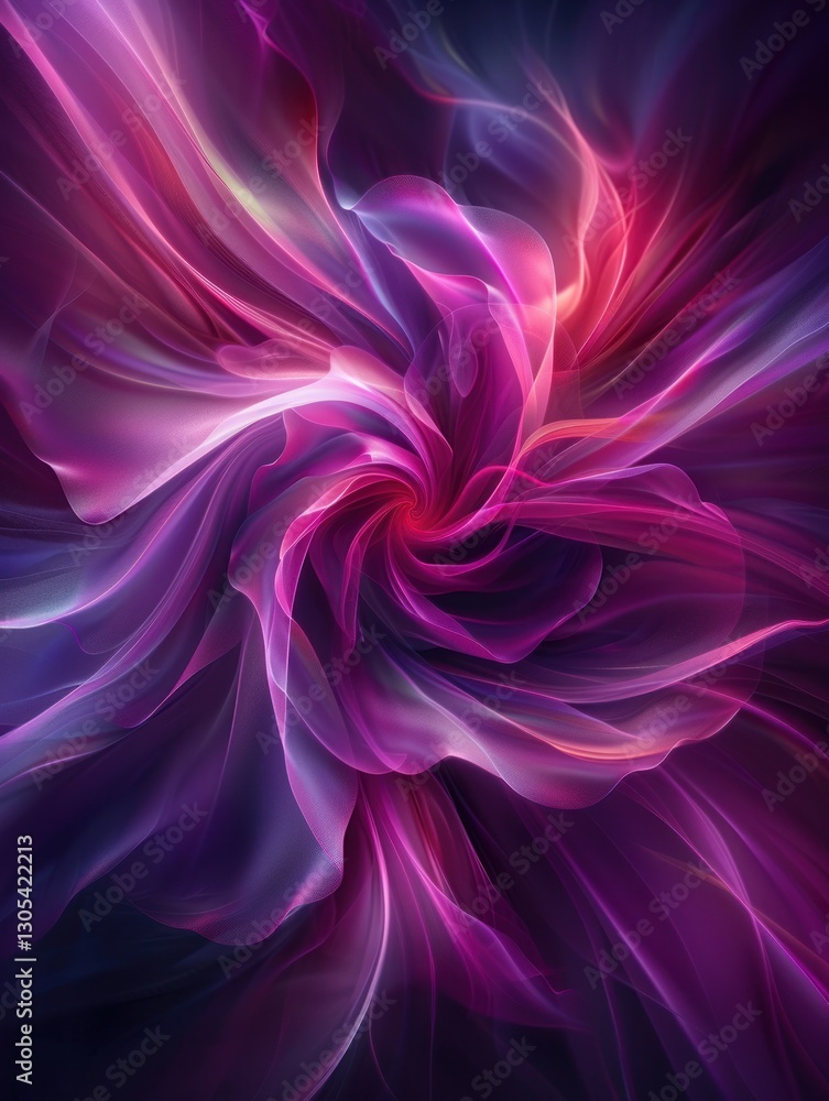 Poster expanding nebula-like formations swirl with vibrant colors under soft moody lighting, creating a cos