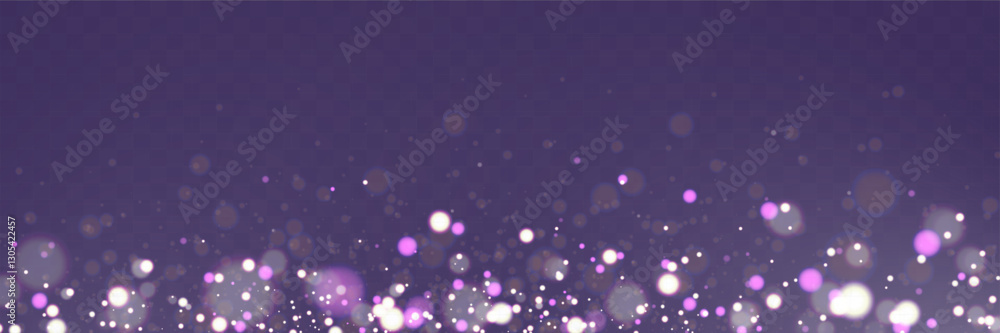 Poster christmas light effect with glowing bokeh and sparkling particles on a transparent background. perfe