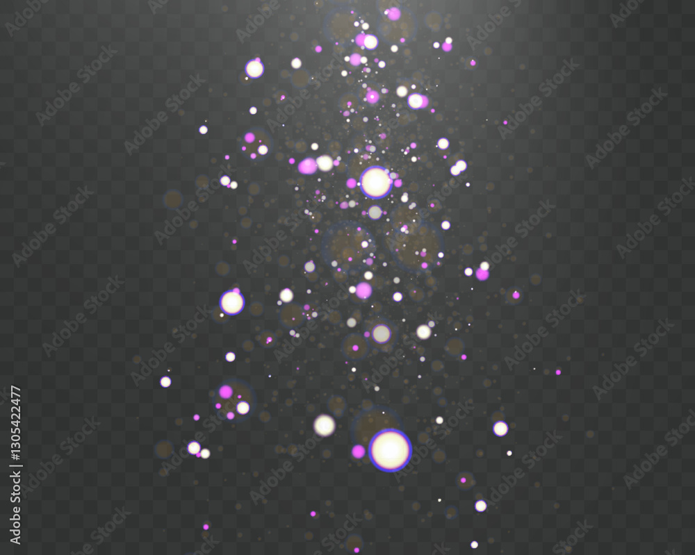 Fototapete christmas light effect with glowing bokeh and sparkling particles on a transparent background. perfe