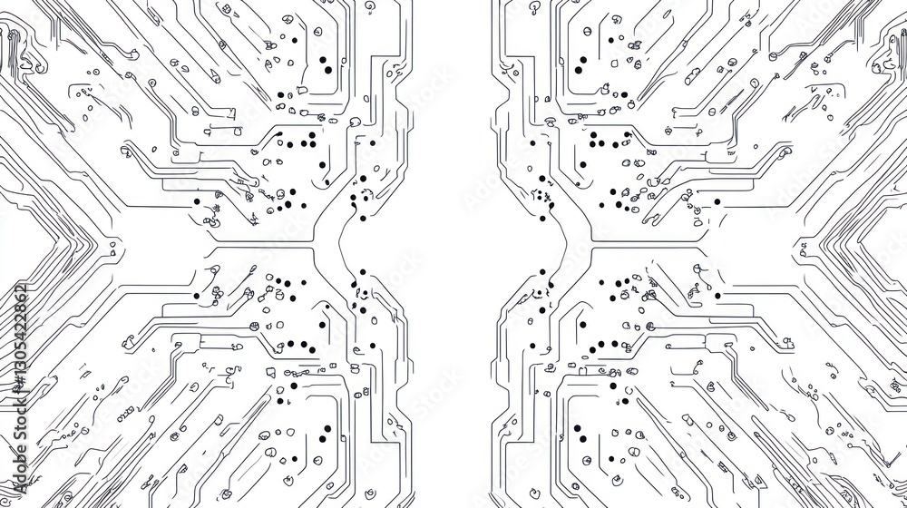 Poster abstract circuit board pattern, symmetrical design, technology background, for use in tech presentat