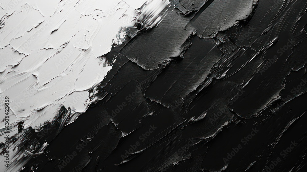 Poster bold black and white strokes create a striking abstract rhythm with sharp contrasts and ambient ligh